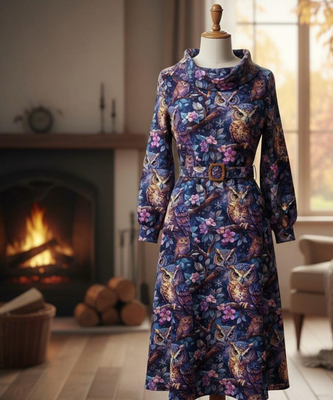 Owls  - Eigenproduktion von Graustufen-Stoffe